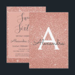 Invitation Rose Gold Sparkle Parties scintillant Sweet sixtee<br><div class="desc">Rose Gold Sparkle Parties scintillant Sweet sixteen Monogramme Nom et Invitation initiale de fête d'anniversaire. Cette invitation est parfaite pour la Parties scintillant Gold Sparkle Rose Sweet 16 Anniversaire à la recherche de célébrer dans Rose Rose Gold.</div>