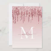 Invitation Rose Gold Sparkle Parties scintillant Sweet sixtee (Dos)