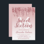 Invitation Rose Gold Sparkle Parties scintillant Sweet sixtee<br><div class="desc">Rose Bleu - Rose Gold Sparkly Dripping Parties scintillant Sweet 16 Anniversaire Invitation de fête. C'est la parfaite Invitation d'anniversaire de Sweet sixteen pour une Parties scintillant d'or Rose moderne et rose vif Ombre  Fille étincelante fête d'anniversaire. Veuillez contacter le concepteur pour les articles customisés correspondants.</div>