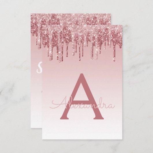 Invitation Rose Gold Sparkle Parties scintillant Sweet sixtee (Devant / Derrière)