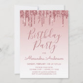 Invitation Rose Gold Sparkle Parties scintillant Tout âge Ann (Devant)