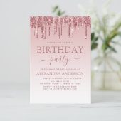 Invitation Rose Gold Sparkle Parties scintillant Tout âge Ann (Debout devant)