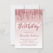 Invitation Rose Gold Sparkle Parties scintillant Tout âge Ann (Devant)
