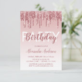 Invitation Rose Gold Sparkle Parties scintillant Tout âge Ann (Debout devant)