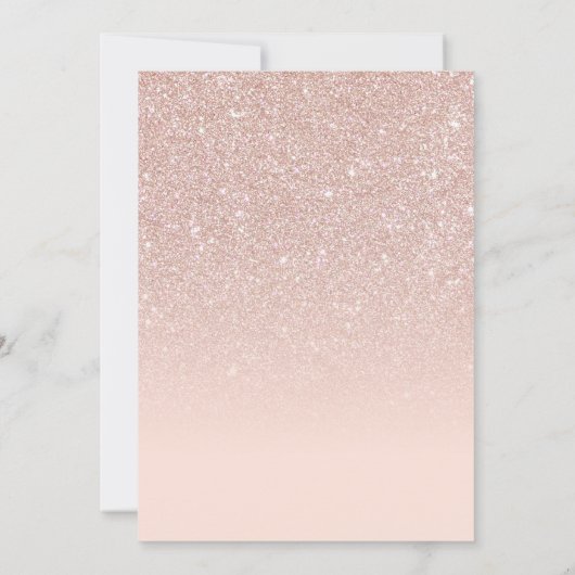Invitation Rose Gold Sparkly Parties scintillant Ombre Photo  (Dos)