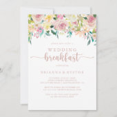 Invitation Rose Gold Spring Floral Mariage Petit déjeuner (Devant)