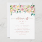 Invitation Rose Gold Spring Floral Retraite Party (Devant)