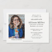 Invitation Rose Gold Stars Fière Diplômée Photo Graduate Dipl (Dos)