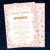 Invitation Rose Gold Stars Twinkle Baby Sprinkle 3745