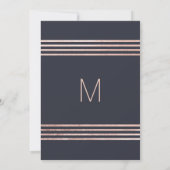 Invitation Rose Gold Stripes et Navy Blue Bridesmaitres (Dos)