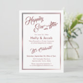 Invitation Rose Gold sur Blanc Happily Ever After Réception (Debout devant)