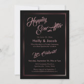 Invitation Rose Gold sur réception noir Happily Ever After (Devant)