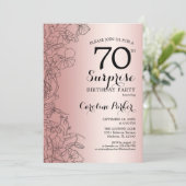 Invitation Rose Gold Surprise 70e anniversaire fête (Debout devant)