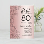 Invitation Rose Gold Surprise 80e anniversaire (Debout devant)
