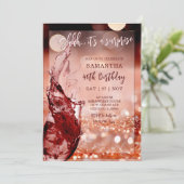 Invitation Rose Gold Surprise fête d'anniversaire (Debout devant)