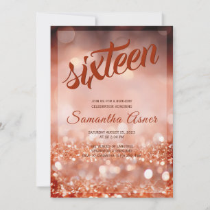 Invitation Rose Gold Sweet 16 Décorations