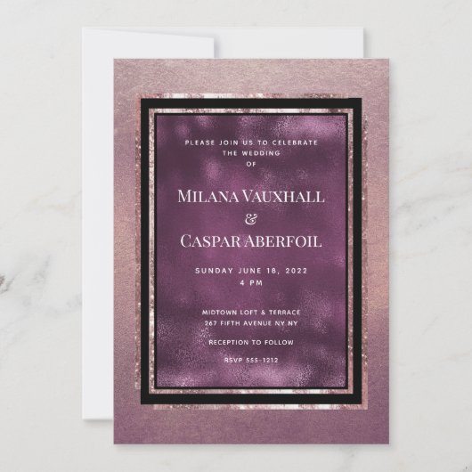 Invitation Rose Gold & Tanzanite Gallery Mariage & Fête (Devant)