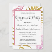 Invitation Rose Gold Tropical Floral Engagement (Devant)