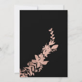 Invitation Rose Gold typographie florale noir chic mariage (Dos)