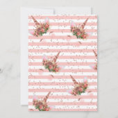 Invitation Rose Gold Unicorn Princess Anniversaire (Dos)