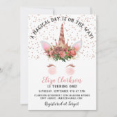 Invitation Rose Gold Unicorn Princess Anniversaire (Devant)