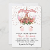Invitation Rose Gold Unicorn Princess Baby shower (Devant)