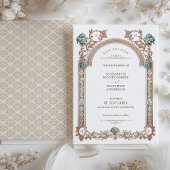 Invitation Rose Gold Victorian Hydrangea Enregistrer la date