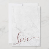 Invitation Rose Gold "We Got Married" Typographie avec Marbre (Dos)