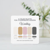 Invitation Rose Gold Wedding Color Palette Card (Debout devant)