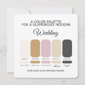 Invitation Rose Gold Wedding Color Palette Card (Dos)