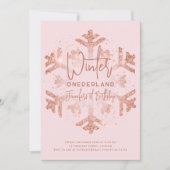 Invitation Rose Gold Winter ONÉDORELAND 1er Anniversaire Blus (Devant)