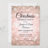 Invitation Rose Gold Winter Wonderland Fête (Devant)