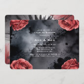 Invitation Rose gothique Couple Couple Frame Douche (Devant / Derrière)