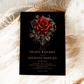 Invitation Rose gothique Floral Mariage noir