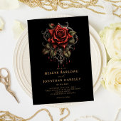 Invitation Rose gothique Floral Mariage noir