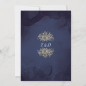 Invitation Rose gothique Floral Midnight Blue Mariage (Dos)
