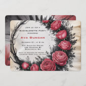 Invitation Rose gothique Frame Bachelorette Party (Devant / Derrière)