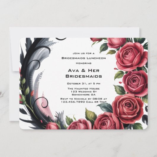 Invitation Rose gothique Frame Bridesmaids Déjeuner (Devant)