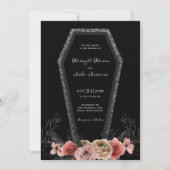 Invitation Rose gothique Halloween Mariage (Devant)