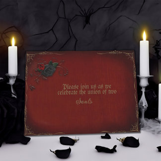 Invitation Rose gothique Mariage rouge et noir