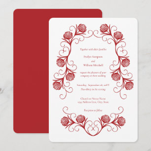 Invitation Rose gothique moderne  torréfier Crimson Mariage r