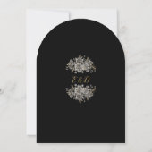 Invitation Rose gothique Noir et Or Mariage Arc Floral (Dos)