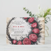 Invitation Rose gothique partie d'engagement de cadre (Debout devant)