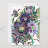 Invitation Rose gothique romantique de Lenten violet et vert  (Dos)