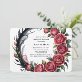 Invitation Rose gothique Wedding shower de cadre (Debout devant)