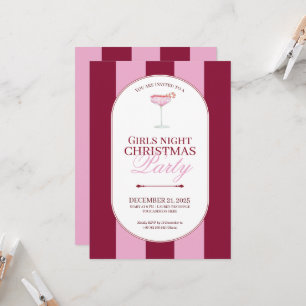 Invitation rose gras pour filles pour Noël
