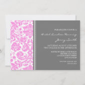 Invitation Rose Gray Damask Bridal Lunch Invite (Dos)