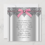 Invitation Rose Grey Sweet 16 Anniversaire (Dos)