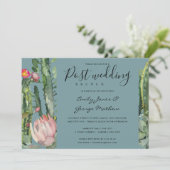 INVITATION ROSE GRIS DÉSERT FLORAL CACTI POST MARIAGE BRUCH (Debout devant)