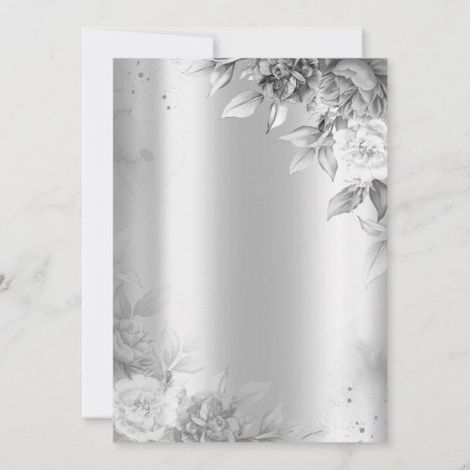 Invitation Rose gris Silver 80e fête d'anniversaire (Dos)